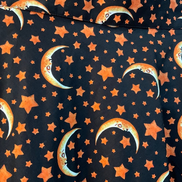 ModCloth Retrolicious skirt skirt 4X/26 plus size moon stars orange black - Picture 3 of 6
